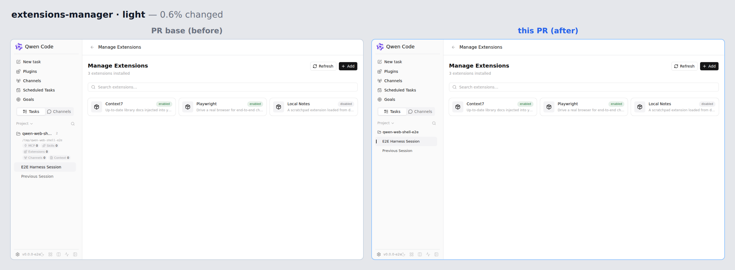 extensions-manager-light before/after
